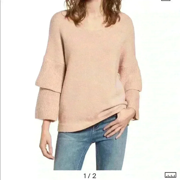 French Connection Urban Flossy Ruffle Bell Sleeve Sweater - Picture 9 of 10